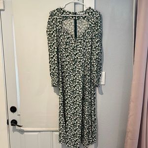 Reformation green floral midi dress